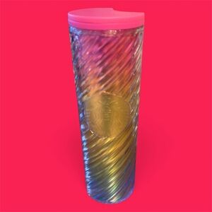 GUC Starbucks 16oz Twist Tim Singleton Pride 2023 Rainbow Swirl Travel Tumbler